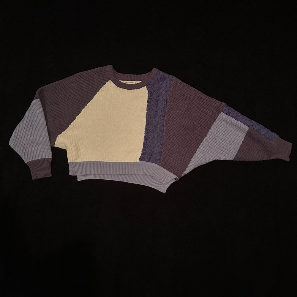 Blue and gray cropped sweater size S